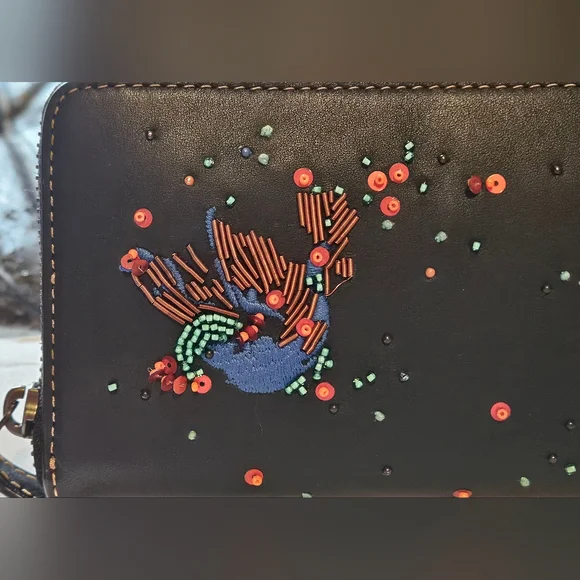 COACH MEADOWLARK SONGBIRD ZIP AROUND ACCORDION WALLET